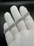 8" Silver Cuban 6ctw VS/VVS Lab Diamonds 8mm 21.3g