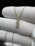 20" 14k Yellow Gold Mariner Chain & 1/3ctw Natural Diamond Drop Cluster Pendant 2.63g