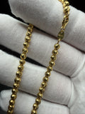 24" 14k Yellow Gold Dia Cut Moon Bead Chain 3.5mm 23.7g