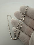 16 inch 3mm curb chain in 14K white gold, 4.93g, view 7 - Ott Family Jewelry