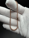 7" 14K Rose Gold 3ctw Lab Diamond Tennis Bracelet 2.3mm 6.05g