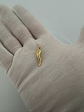 1.25" 14K Yellow Gold Italian Horn 4.6mm Bail 0.8g