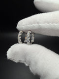 15mm Silver 2ctw VS/VVS Lab Diamond Inside Out Huggies 2.7g
