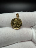 1/20 oz Isle of Man Gold Angel Coin Pendant — .9999 Fine Gold in 14K Bezel