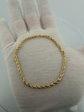 8" 14k Yellow Gold Rope 3mm 6.33g