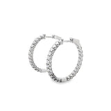 2.00ctw lab grown diamond 1 inch inside-out hoop earrings in 14K white gold, view 2 - Ott Family Jewelry