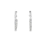 2.00ctw lab grown diamond 1 inch inside-out hoop earrings in 14K white gold - Ott Family Jewelry