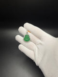 1.5" Silver Jade Buddha Pendant 1.5ctw VS/VVS Lab Diamond Halo & 6.2mm Bail 8.7g