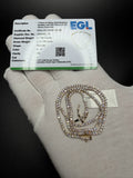 17" 14k Yellow Gold 7.00ctw E-F VS Lab Diamond Tennis Chain EGL Certified 2.2mm 11.16g