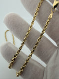 20" 14k Yellow Gold Rope Chain 3mm 3.7g