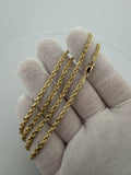 20" 14K Yellow Gold Rope Chain 3mm 15.52g