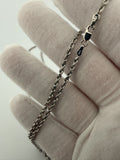 24 inch 2.5mm rope chain in 14K white gold, 11.7g, view 8 - Ott Family Jewelry