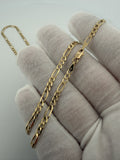 22" 14k Yellow Gold Figaro 3mm 7.22g