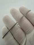 7.5" 14K White Gold Rounded Box 2.5mm 3.0g
