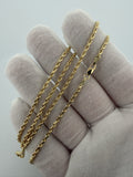 22" 14K Yellow Gold Rope Chain 2.5mm 10.81g