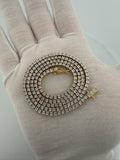 23" Gold Over Silver 1ctw Natural Diamond Tennis Chain 28.6g