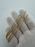 20" 14k Yellow Gold Diamond Cut Moon Bead Chain 2.5mm 11.0g