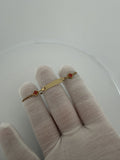 6" 14K Yellow Gold Rolo Link Baby ID Bracelet with Red Clovers 2mm 1.6g