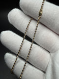 16" 14K Two-Tone Dia Cut Moon Bead 2mm 4.6g