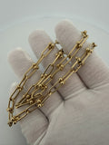 18" 10k Yellow Gold Fancy Paperclip/Hardware Link 5.5mm 14.15g