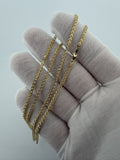 22" 14k Yellow Gold Foxtail Franco 2mm 3.93g