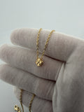 18" 14K Yellow Gold Chain & Clover 2mm 4.12g