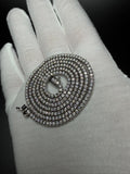 24" Silver 2mm 22ctw Moissanite Tennis Chain 22.0g