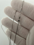 22" 14K White Gold Box Chain 1mm 4.7g