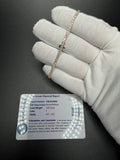 7" 14k Yellow Gold 3ctw+ F VS1 Lab Diamond Tennis Bracelet EGL Certified 5.4g