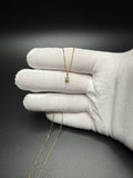 18" Gold over Silver Chain 1/4ctw Round Lab Diamond Solitaire Pendant 1.5g