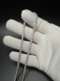 24" Silver 22ctw Moissanite Tennis Chain 3mm 28.0g