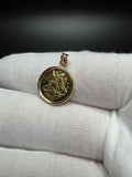 1/20 oz Isle of Man Gold Angel Coin Pendant — .9999 Fine Gold in 14K Bezel