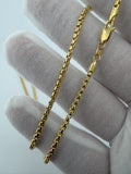 22" 14K Yellow Gold Rounded Box 2.5mm 6.91g
