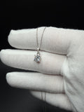 14k White Gold 1ct VS/VVS Lab Diamond Solitaire Pendant with Diamond Bail .8g