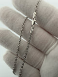 20" 14k White Gold Cable Chain 2mm 3.0g