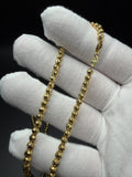 24" 14k Yellow Gold Dia Cut Moon Bead Chain 3.5mm 23.7g