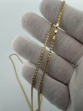 26" 14k Yellow Gold Foxtail Franco 2mm 4.56g