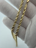 24" 14K Yellow Gold Rope Chain 3.7mm 8.3g
