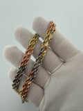 24" 14k Tri-Color Gold Rope 4.5mm 42.85g