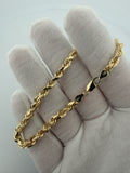 8" 14k Yellow Gold Rope 4.5mm 14.3g