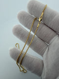 18" 14k Yellow Gold Rounded Box Chain 1.5mm 3.4g