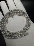22" Silver 34ctw VS/VVS Lab Diamond Tennis Chain 4.5mm 43.0g