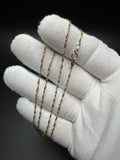 18" 14K Yellow Gold Two-Tone Serpentine 1.5mm 2.1g