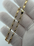 20" 14k Yellow Gold Fancy Paperclip 3.5mm 6.81g
