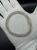 8" Silver Cuban 6ctw VS/VVS Lab Diamonds 8mm 21.3g
