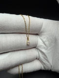 18" Gold over Silver Chain 1/4ctw Pear Lab Diamond Solitaire Pendant 1.3g