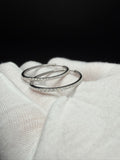 40mm Silver Oval Shape .75ctw VS/VVS Lab Diamond Hoops 5.0g