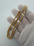 22" 14K Yellow Gold Foxtail Franco 3mm 10.65g