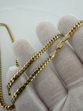 20" 14k Yellow Gold Cuban Link Chain 4mm 23.7g