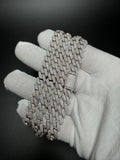 22" 8mm silver moissanite Cuban chain, 13.8ctw D VVS1, 64.7g – Ott Family Jewelry (8)